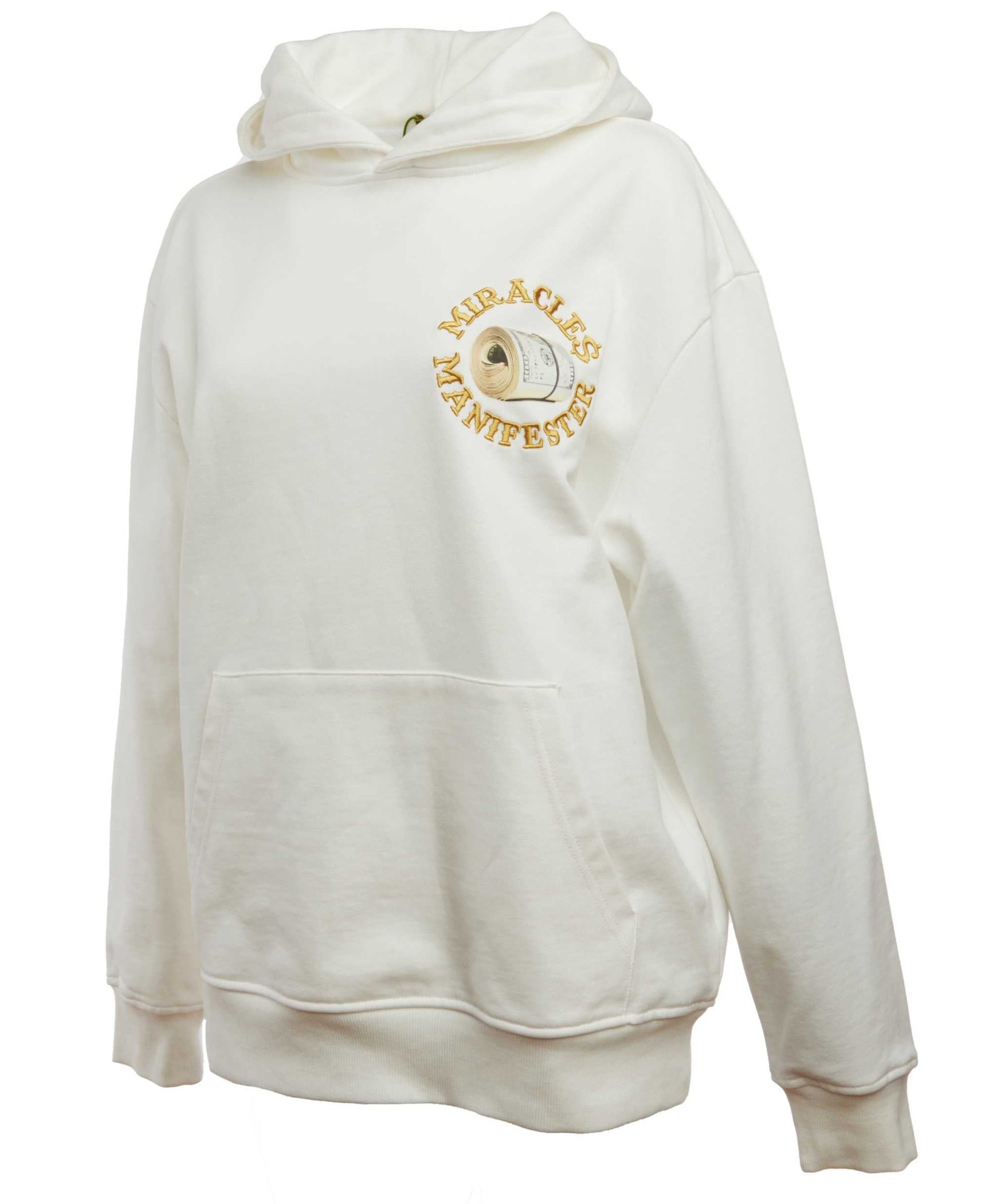‘Natural 9 Combinations’ Casino Embroidered Affirmation  Hoodie - White