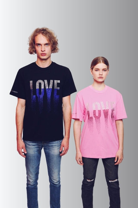 LOVE Rhinestoned T-Shirt - Black