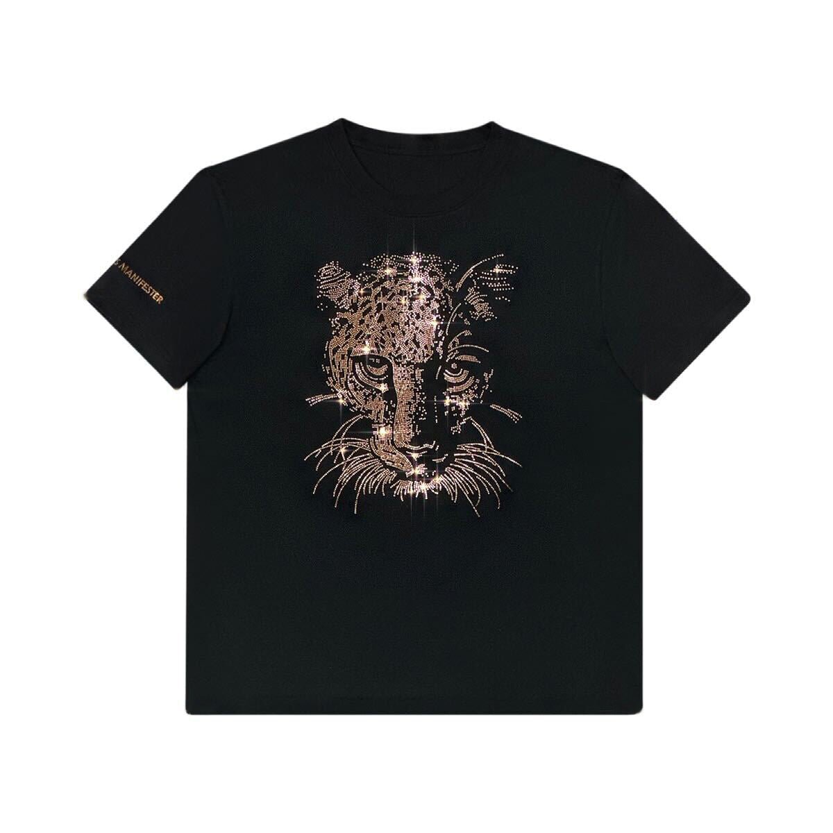 Tiger - Lucky Fengshui Rhinestoned T-Shirt - Black