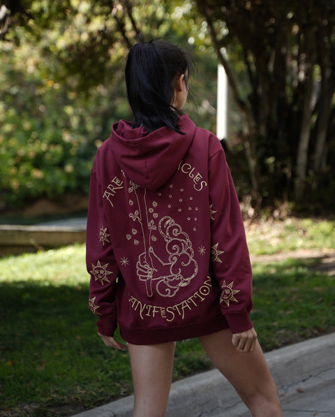 ‘Sexy Hoodies Generation’ Embroidered Affirmation Hoodie - Bordeaux