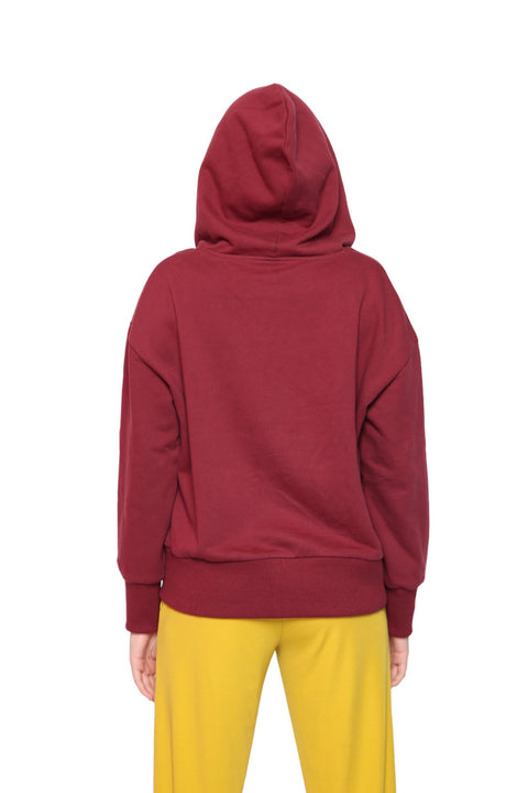  Burgundy Zip Hoodie