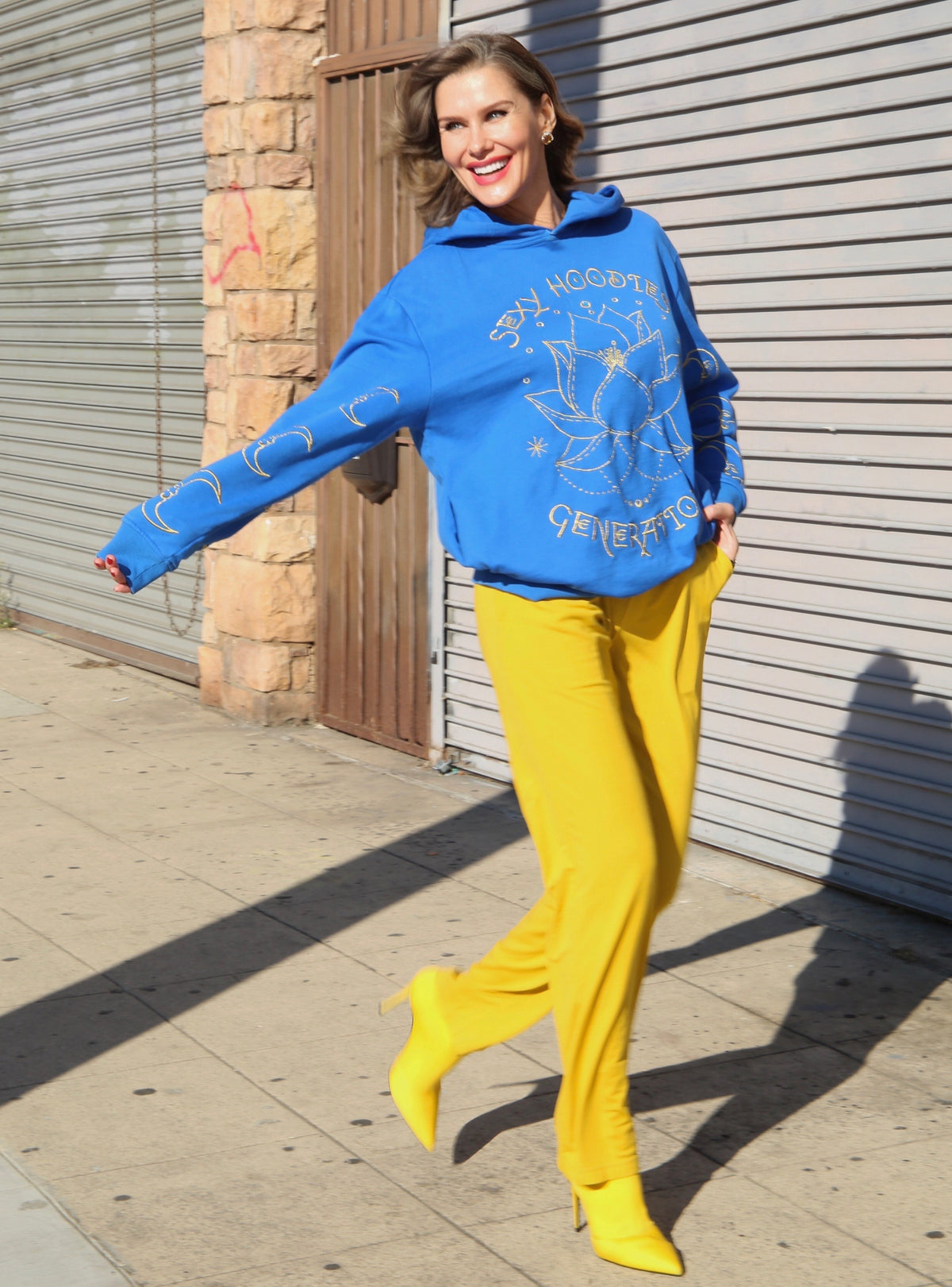 ‘Sexy Hoodies Generation’ Embroidered Affirmation Hoodie - Blue