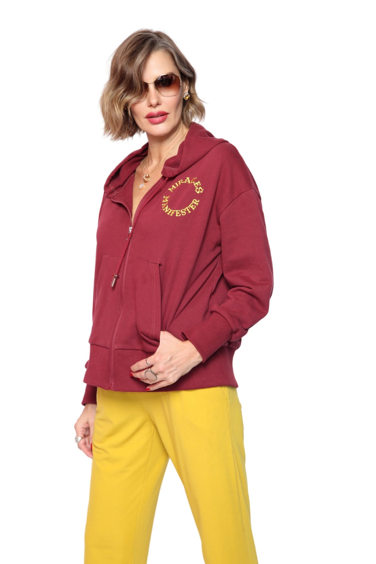  Burgundy Zip Hoodie - Unisex Hoodies