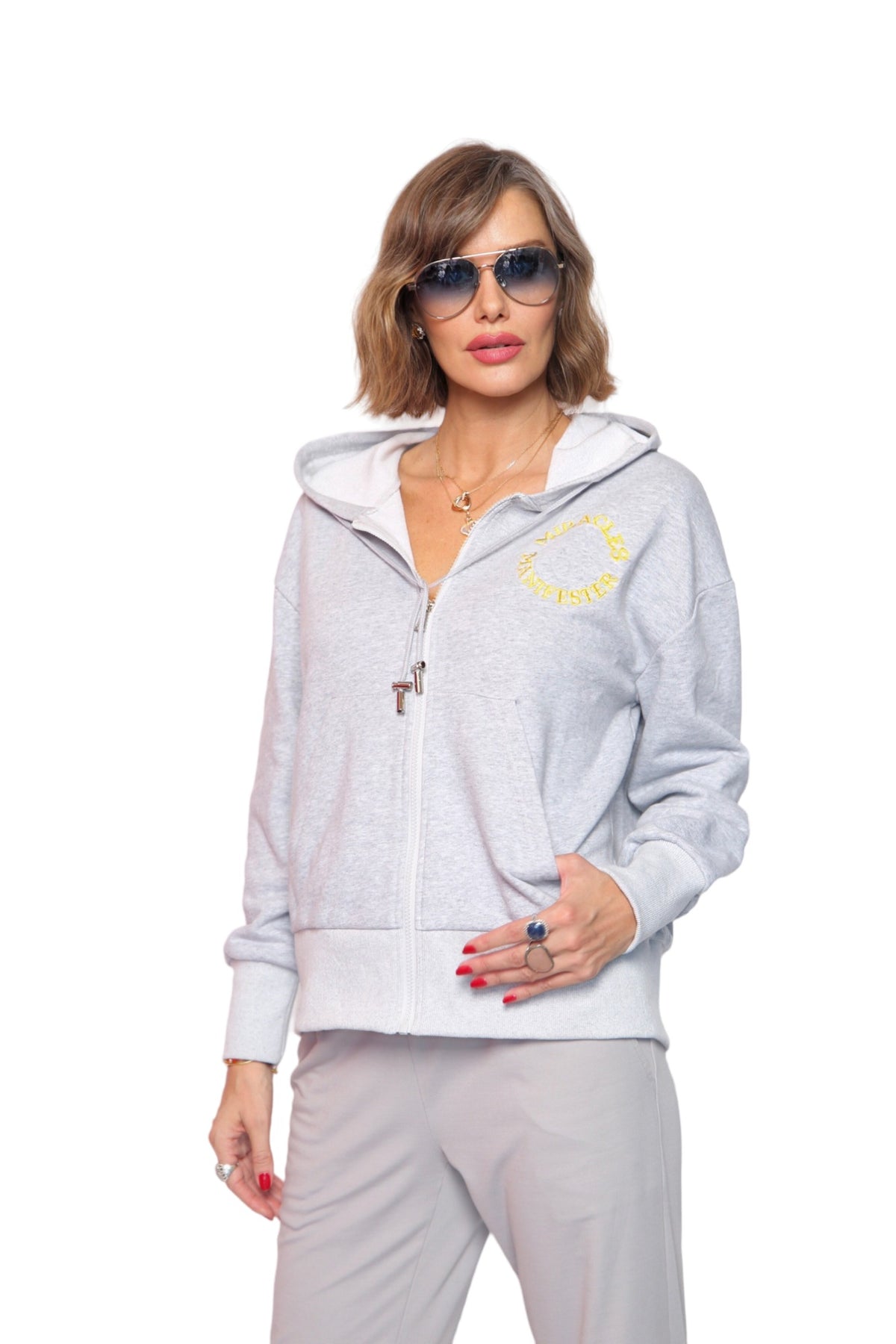 Zip Hoodie - Light Grey - Unisex Hoodies