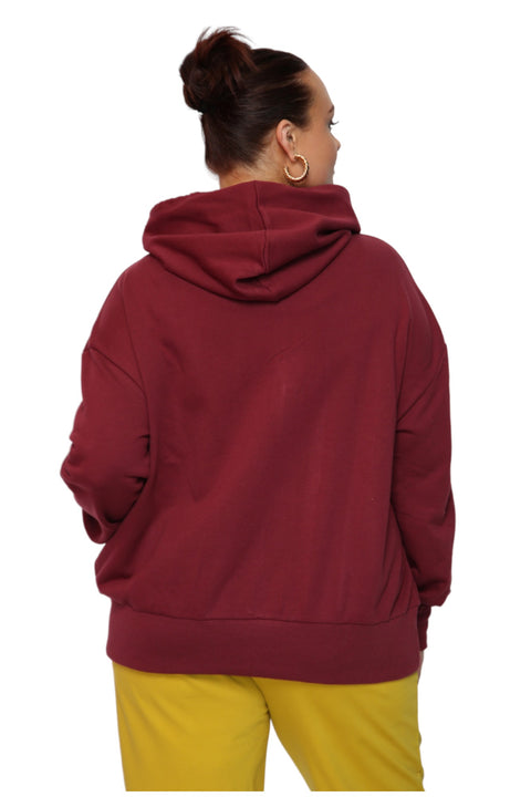  Burgundy Zip Hoodie