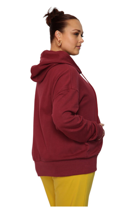  Burgundy Zip Hoodie