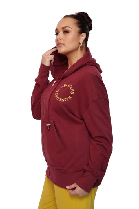  Burgundy Zip Hoodie