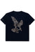 Eagle - Lucky Fengshui Rhinestoned T-Shirt - Black