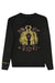 Elephants Love Symbol - Lucky Feng Shui Rhinestoned Sweatshirt - Black