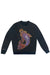 Koi Fish Lucky Feng shui Rhinestoned Sweatshirt - Black