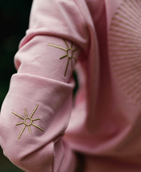 ‘Make Love’ Embroidered Affirmation Hoodie - Pink