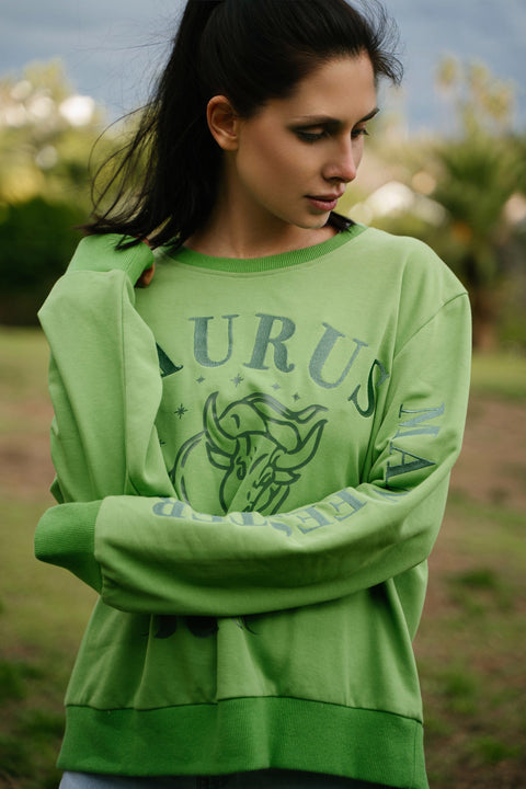 Zodiac Sign Sweatshirt - Green