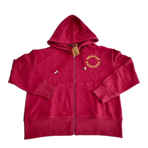  Burgundy Zip Hoodie