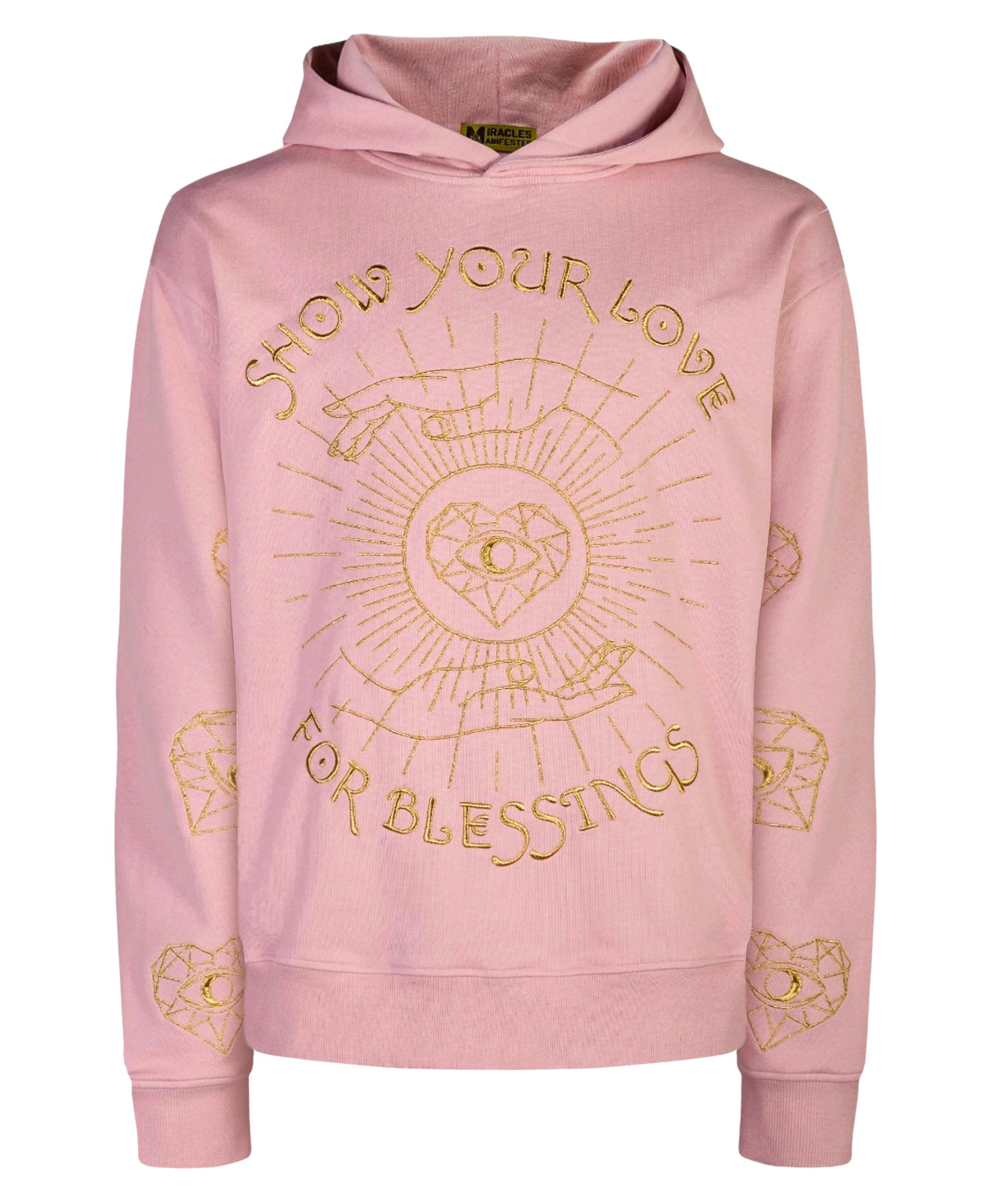 ‘Love For Blessings’ Embroidered Affirmation Hoodie - Pink