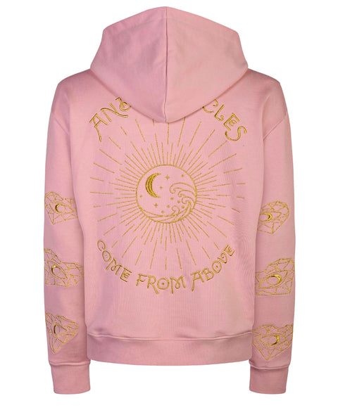 ‘Love For Blessings’ Embroidered Affirmation Hoodie - Pink