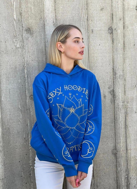 ‘Sexy Hoodies Generation’ Embroidered Affirmation Hoodie - Blue