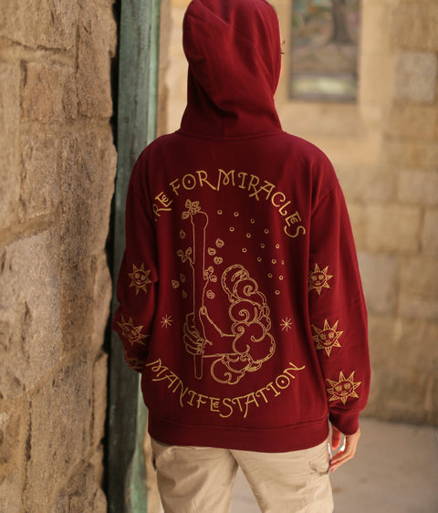 ‘Sexy Hoodies Generation’ Embroidered Affirmation Hoodie - Bordeaux