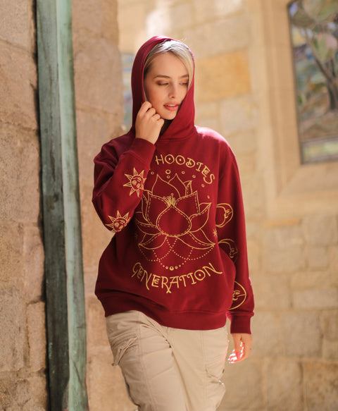 ‘Sexy Hoodies Generation’ Embroidered Affirmation Hoodie - Bordeaux