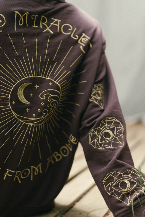 ‘Love For Blessings’ Embroidered Affirmation Hoodie - Brown