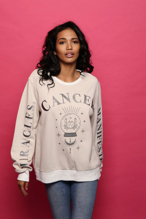 Zodiac Sign Sweatshirt - Beige