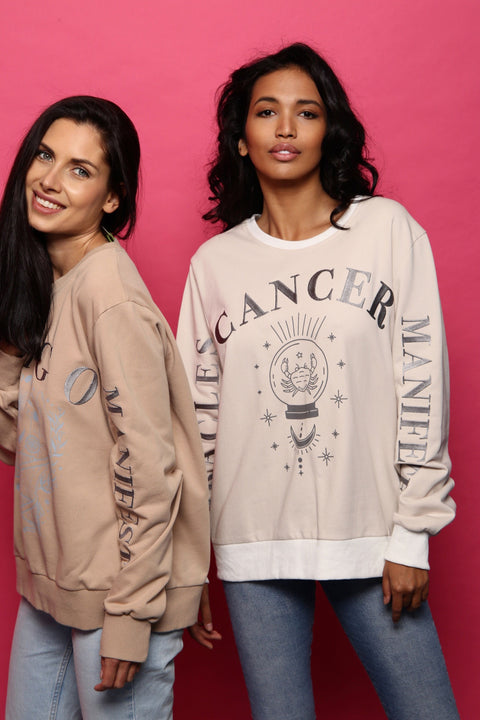 Zodiac Sign Sweatshirt - Beige