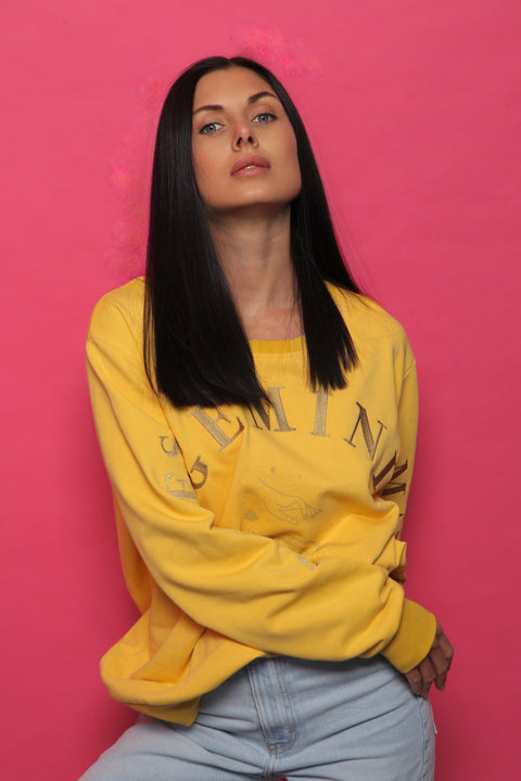 Zodiac Sign Sweatshirt - Yellow