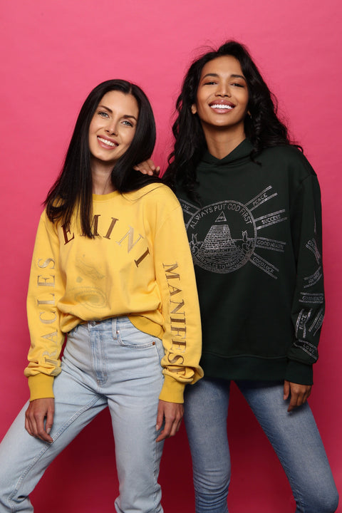 Zodiac Sign Sweatshirt - Yellow