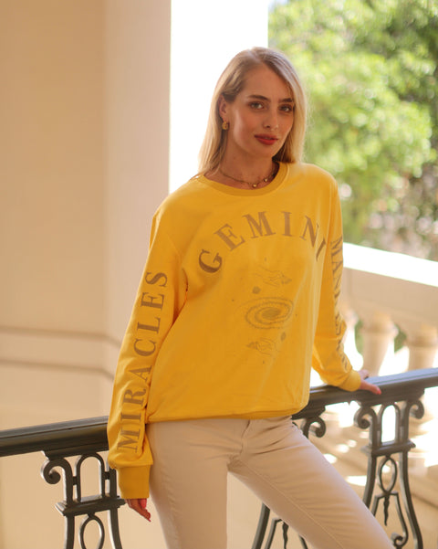 Zodiac Sign Sweatshirt - Yellow