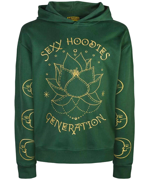 ‘Sexy Hoodies Generation’ Embroidered Affirmation Hoodie - Green