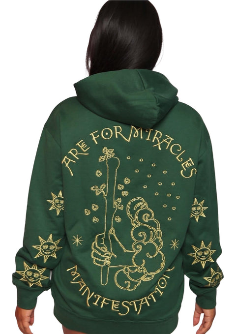 ‘Sexy Hoodies Generation’ Embroidered Affirmation Hoodie - Green