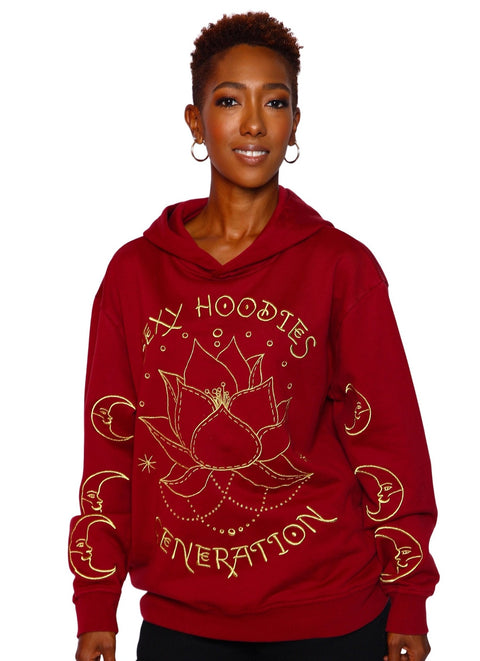 ‘Sexy Hoodies Generation’ Embroidered Affirmation Hoodie - Bordeaux